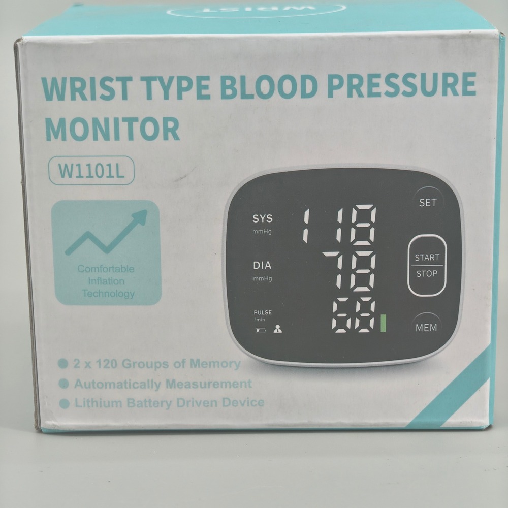 Wrist Type Blood Pressure Monitor W1101L Digital Automatic BP Heart Rate Meter